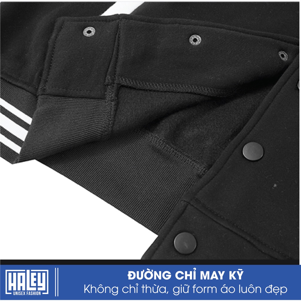 Áo bomber khoác Nam Nữ Unisex HALEY Street Wear Phong Cách Hàn Quốc Chất Nỉ Cao Cấp mã BB03 Không Xù Đủ Màu Dễ Phối Đồ