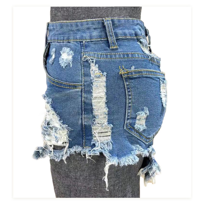 DUNEA Quần short denim lưng cao quyến rũ thời trang đường phố cho nữ