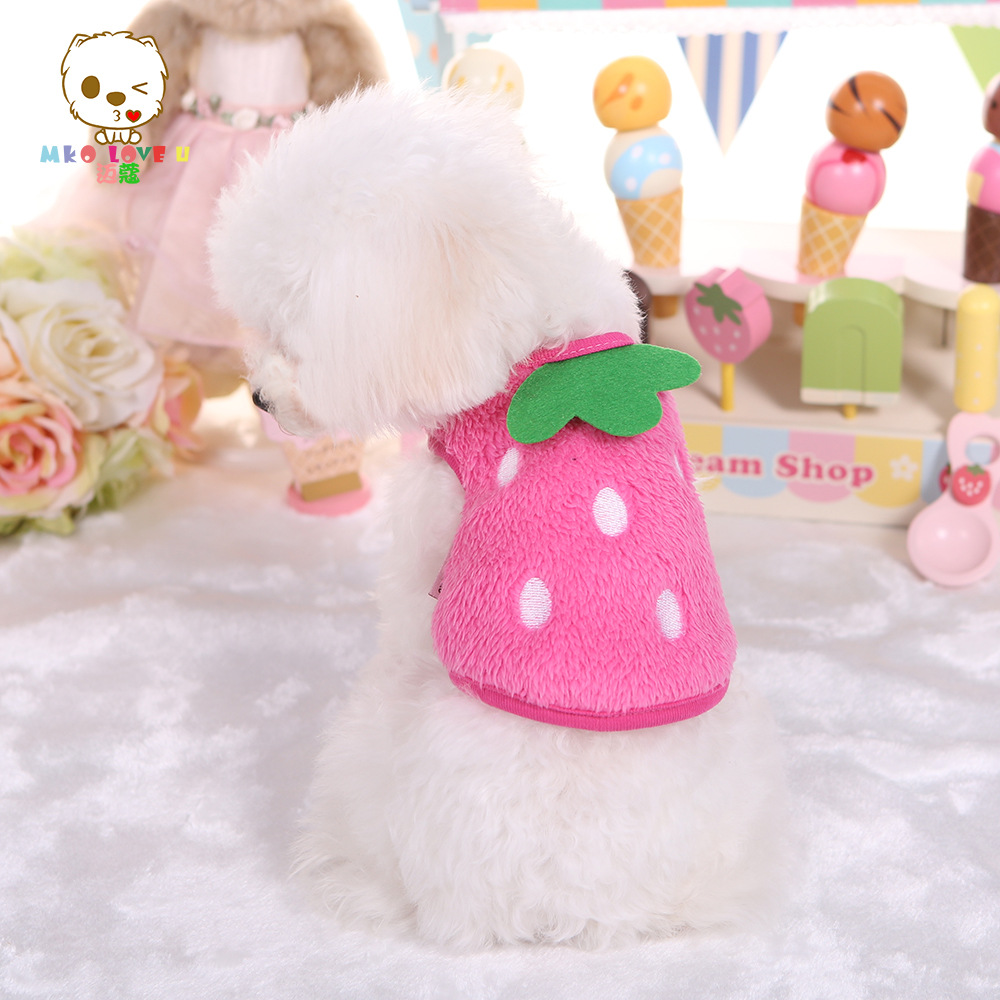 cartoon pet clothes dog clothes plus fleece sweater shirt