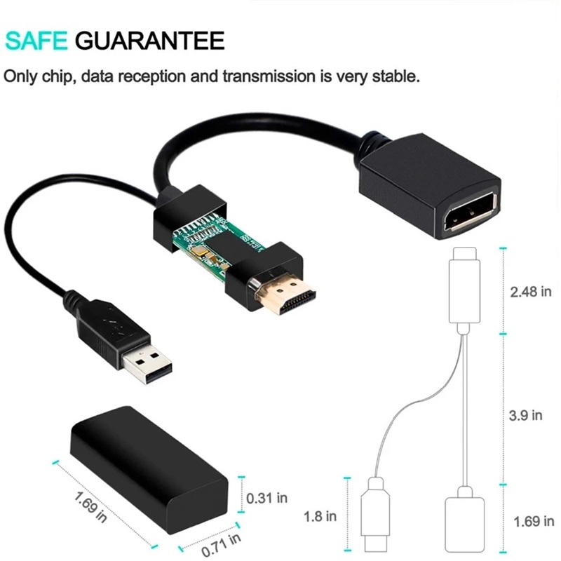 Cáp Chuyển Đổi 4K HDMI Sang DP display port Đực Sang Cái Cho PS4 PS5 Monitor TV Box PC Laptop