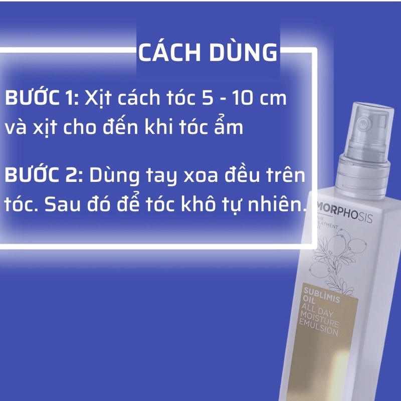 XỊT DƯỠNG ẨM 2 LỚP CHĂM SÓC TÓC MỀM MƯỢT CẢ NGÀY SUBLIMIS OIL ALL DAY MOISTURE EMULSION 150ml