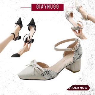 Giày sandal bít mũi gót trụ tròn 5cm - mã CG-0592 giaynu99