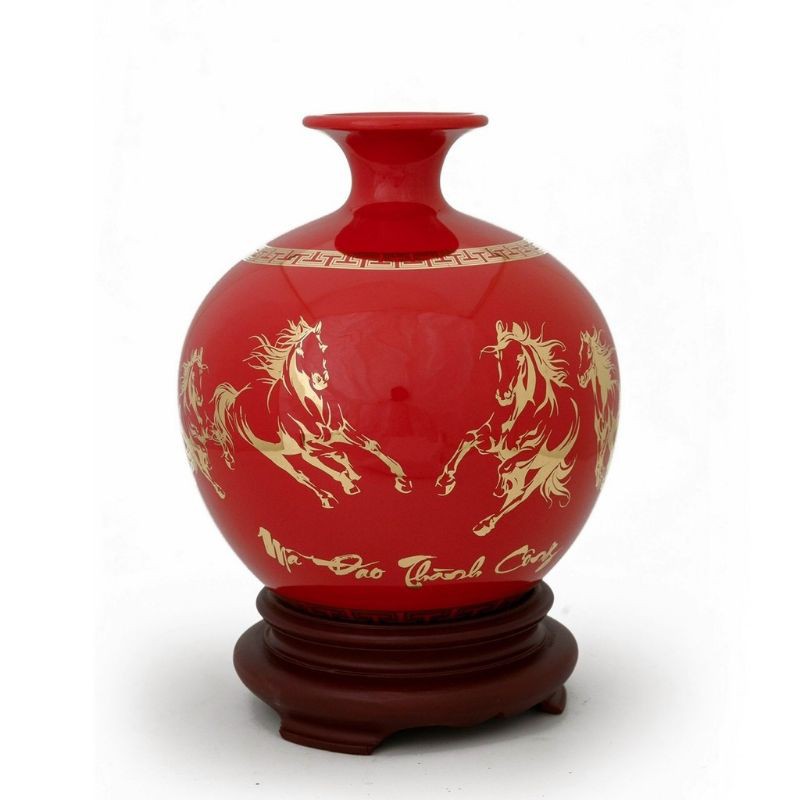 Lọ hoa hút lộc, bình hút tài lộc gốm sứ bát tràng, món quà tặng ý nghĩa