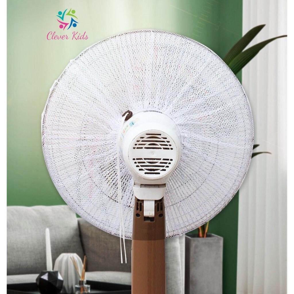 Lưới bọc quạt an toàn cho bé loại to trùm kín quạt có dây rút dễ điều chỉnh