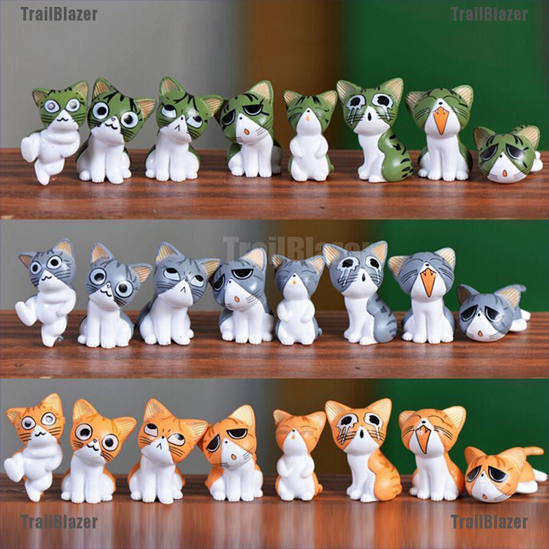 Set 8 Mô Hình Mèo Kitty Bằng Nhựa Resin Dễ Thương