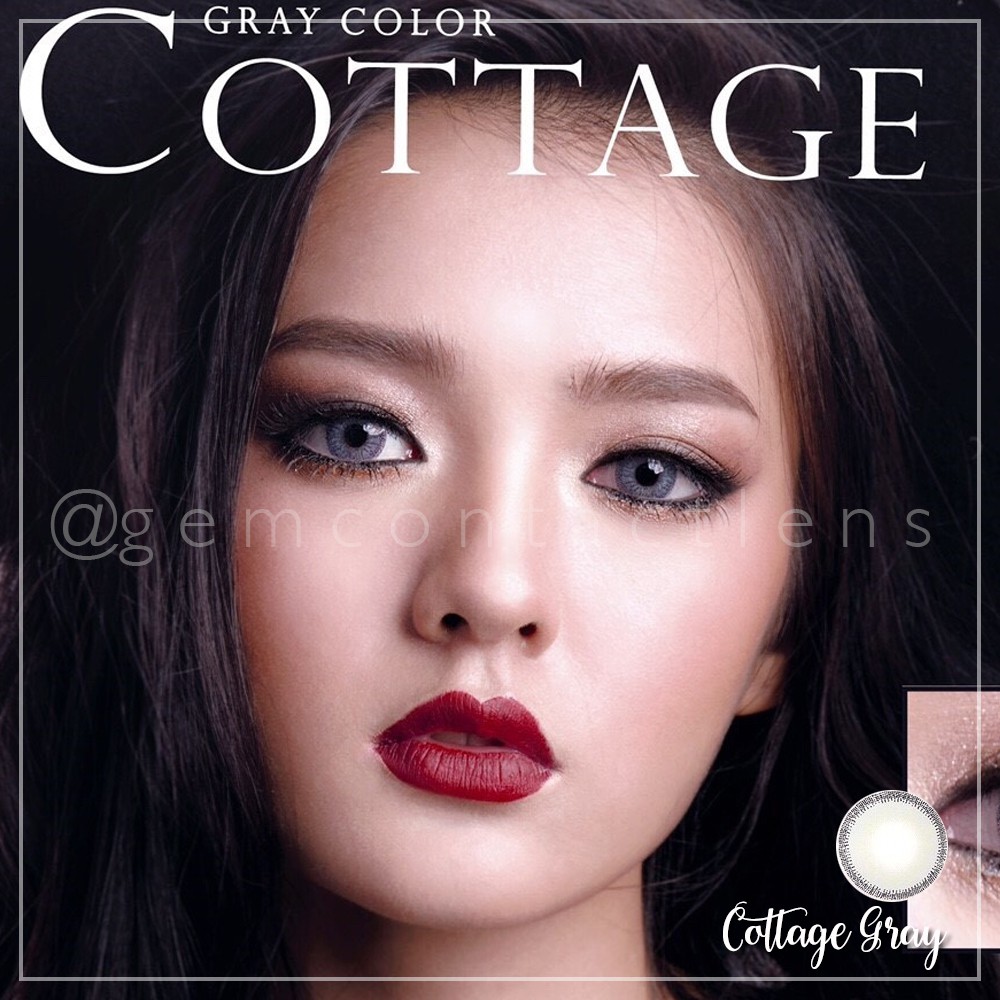 Giãn tròng COTTAGE GRAY - ẨM CAO 55% - HSD 6 tháng - Lens Sáng Tây Make Up Ấn Tượng Độ Ẩm Cao Phù Hợp Mắt Nhạy Cảm