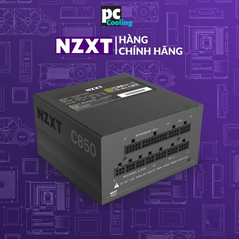 Nguồn Máy Tính Công Suất 850W NZXT C850 GOLD PLUS- Full modular