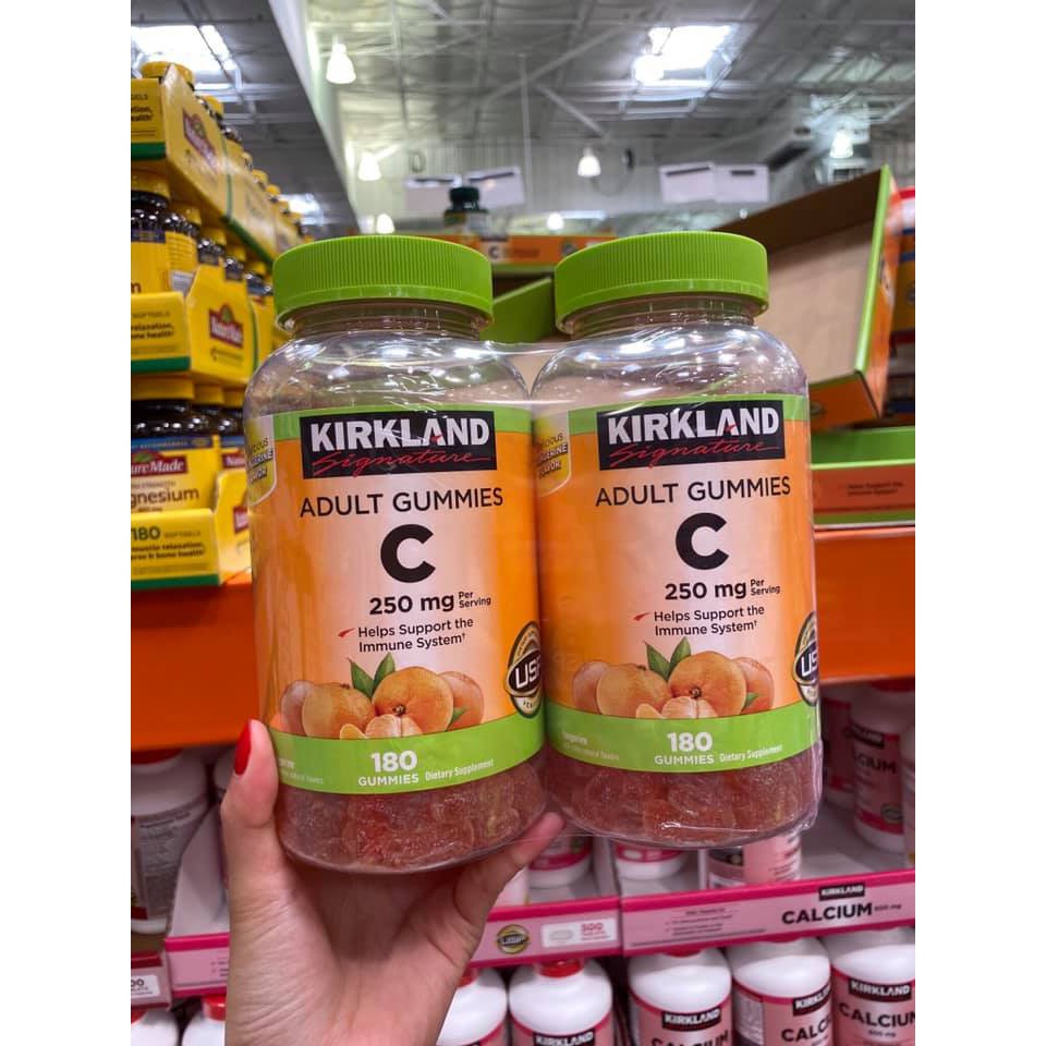 Kẹo dẻo Kirkland Signature Vitamin C 250mg Adult Gummies 180 viên (CHUẨN COSTCO USA)