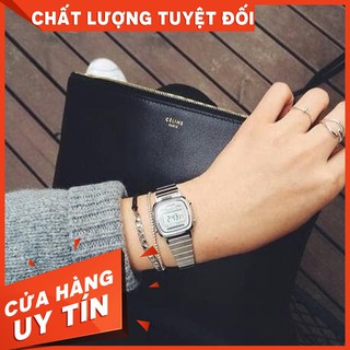 Hot đồng hồ nữ casio la670wa-7df điện tử cổ điển - dây đeo kim loại chính hãng