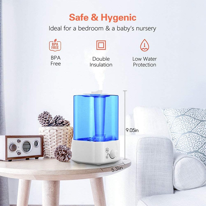 Máy Phun Sương Tạo Độ Ẩm Không Khí 2 Lít Phù Hợp Với Phòng Ngủ / Phòng Khách Phích Cắm US