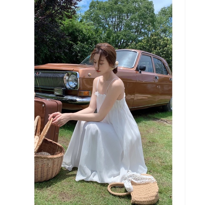 Đầm hai dây dáng xòe midi Emilyshop ulzzang