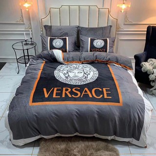 Trọn Bộ Drap Giường Nỉ Nhung VERSACE Cực Đẹp M6*2M-M8*2M