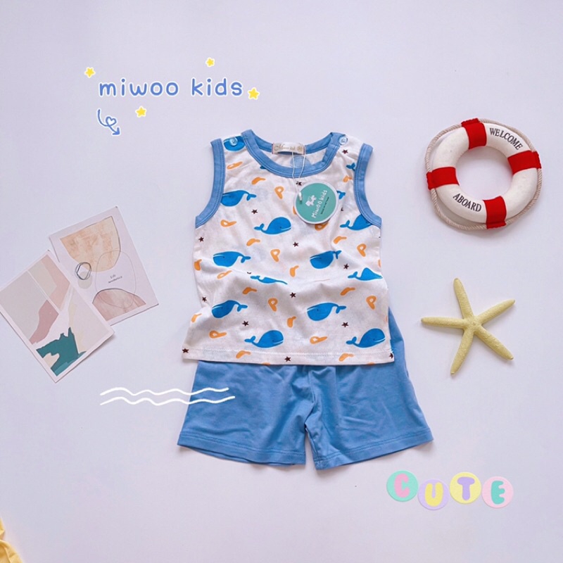 Đồ bộ ba lỗ thun lạnh mát cho bé trai - bé gái