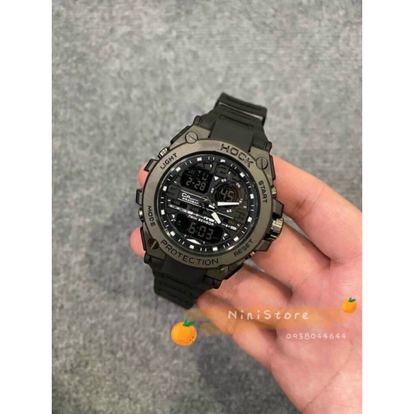 Đồng hồ nam LIMITED viền thép hai màu, dây nhựa đen thể thao năng động