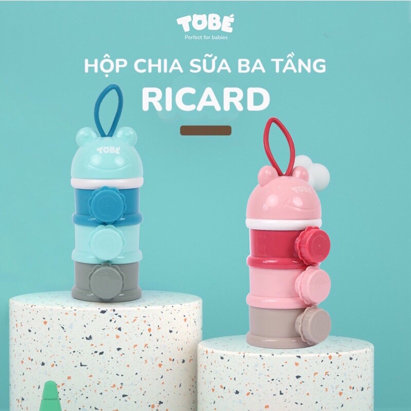 Hộp Chia Sữa 3 Tầng Ricard Tobe Tiện Lợi Cho Mẹ, An Toàn Cho Bé