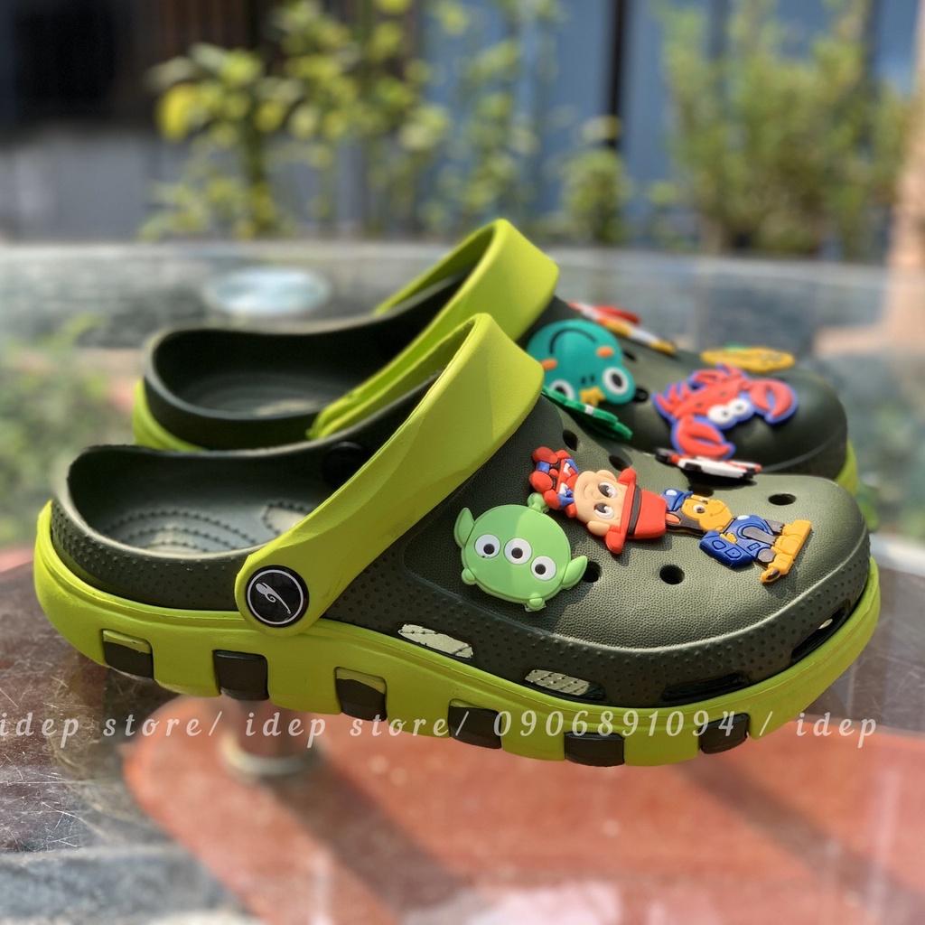 Dép Crocs RÊU unisex Giày sục lười nam nữ siêu nhẹ đi mưa (Form nhỏ) Maipy S013