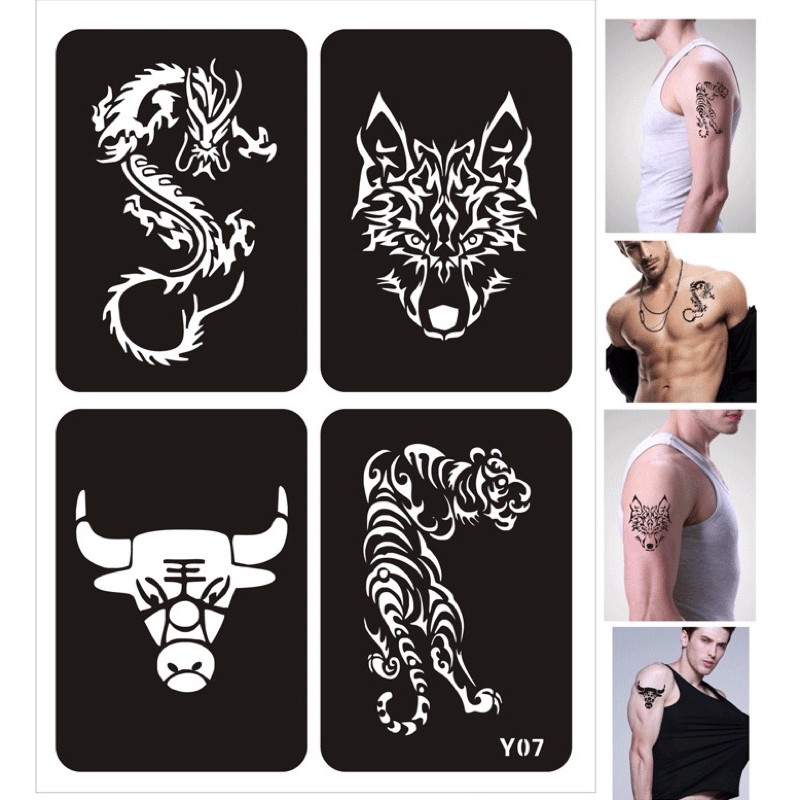 KHUÔN XĂM TATTOO HỔ BÁO CÁO CHỒN tấm A4 (KHÔNG KÈM MỰC XĂM)