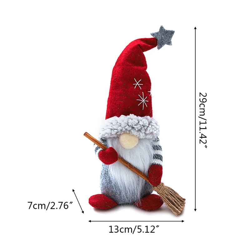 Zone Nice Swedish Gnome Đồ Chơi Quét Gnome Nhồi Bông Với Chổi Trang Trí Giáng Sinh
