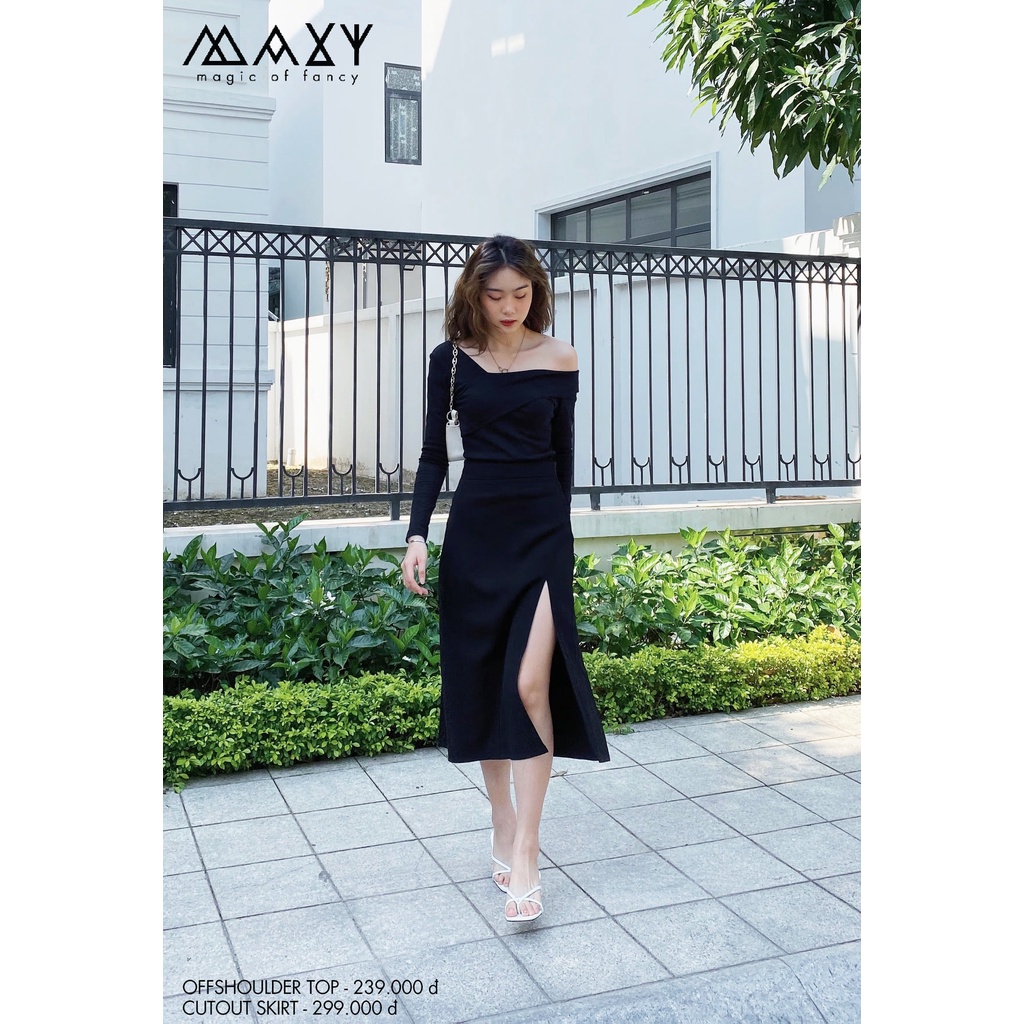 Chân váy dài xẻ cao cutout skirt Maxy Workshop
