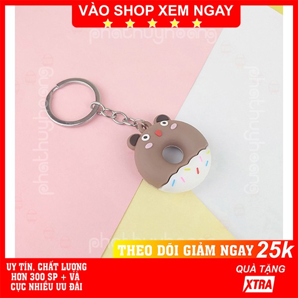 Móc khóa bánh donut gấu Brown vô cùng dễ thương