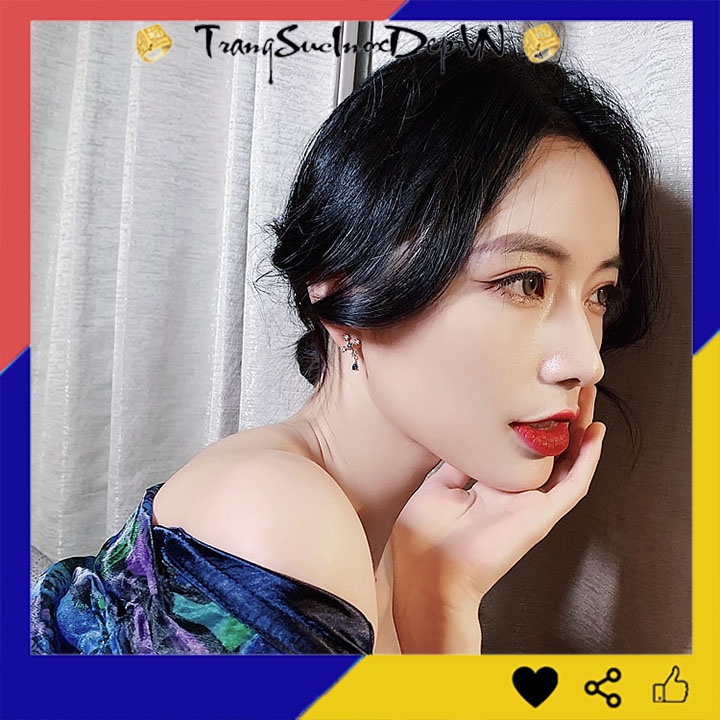 Bông tai nữ kiểu thánh giá đính đá xinh xắn dễ thương phong cách Hàn Quốc dễ phối đồ