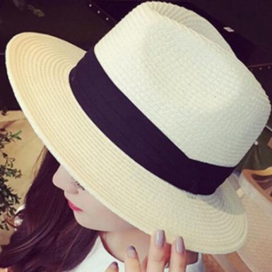 Mũ cói phong cách Hàn Quốc vành nhỏ- Mũ Fedora, nón phớt, mũ phớt
