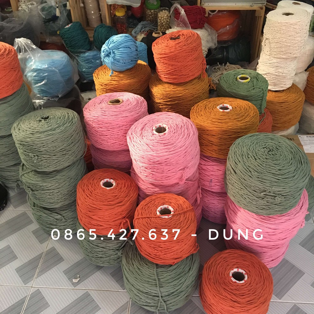 Dây thừng macrame màu 3mm, 5mm - Full Color, Đủ Size