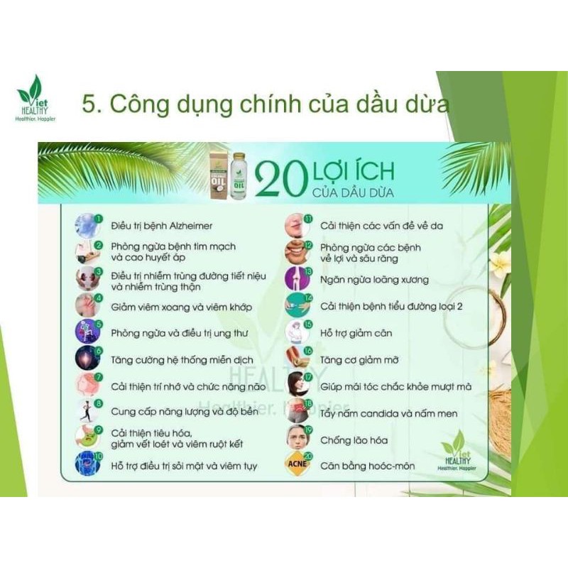 Dầu dừa tinh khiết 100mL Viethelthy ( lên men ép lạnh)