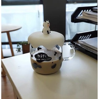 Cốc Nước Bò Sữa Thuỷ Tinh Cute