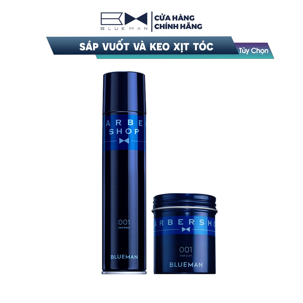 Combo Sáp Vuốt Tóc + Keo Xịt Giữ Nếp Tóc Nam BLUEMAN