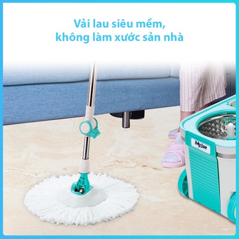 Bông lau MyJae Sợi Mircofiber thay thế cho Cây lau nhà xoay 360 độ