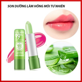 Son Dưỡng Hồng Môi Kiss Beauty - Son Lên Màu - Tinh Chất Lô Hội 99%, Nha Đam, Son Đổi Màu Môi Theo Thời Tiết - KSMN