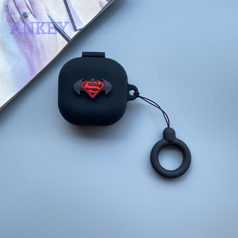 Samsung Galaxy Buds Live / Buds Pro / Buds 2 Vỏ silicon chống sốc hình Marvel có móc treo cho hộp tai nghe