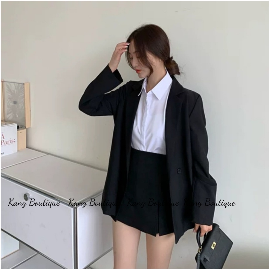 Áo Sơ Mi Trắng Nữ Kiểu Form Rộng Tay Ngắn Công Sở Kang Boutique MÃ SM009
