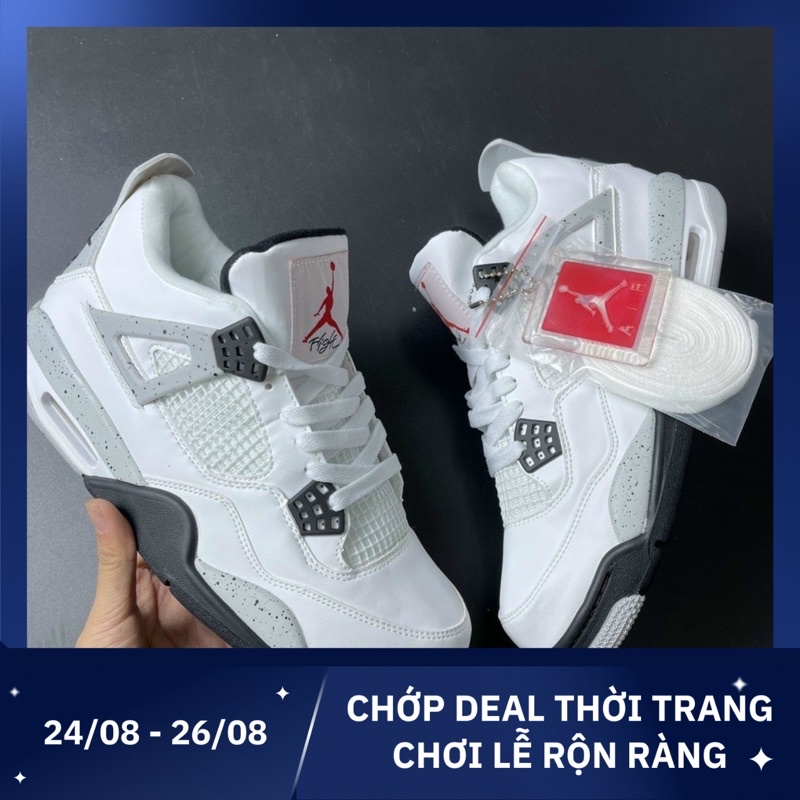 Giày Sneaker JD4 Trắng Đen Full Phụ Kiện