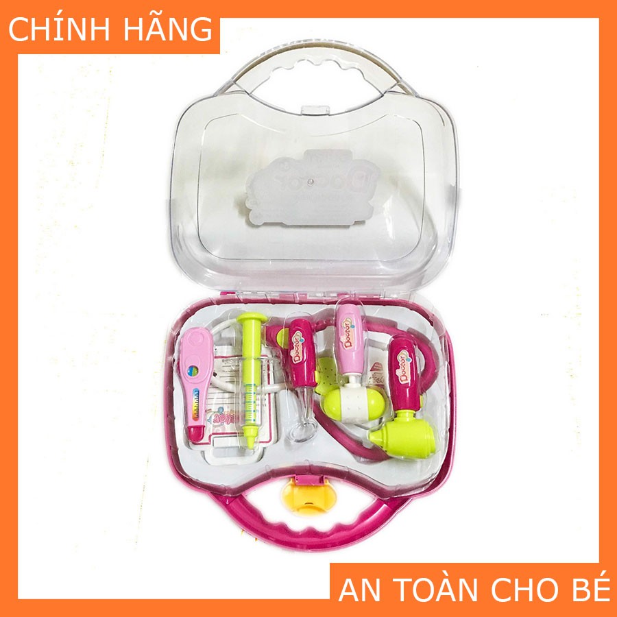 Duka Đồ Chơi Bác Sĩ - Màu Hồng Có Đèn Báo (Quai Xách Tròn) 660-25