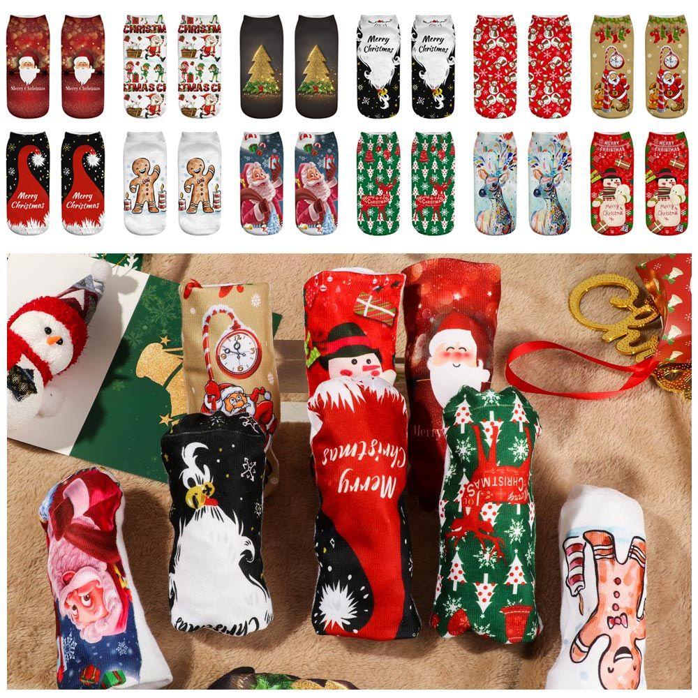 Tất Cotton In Họa Tiết Giáng Sinh 3D Độc Đáo