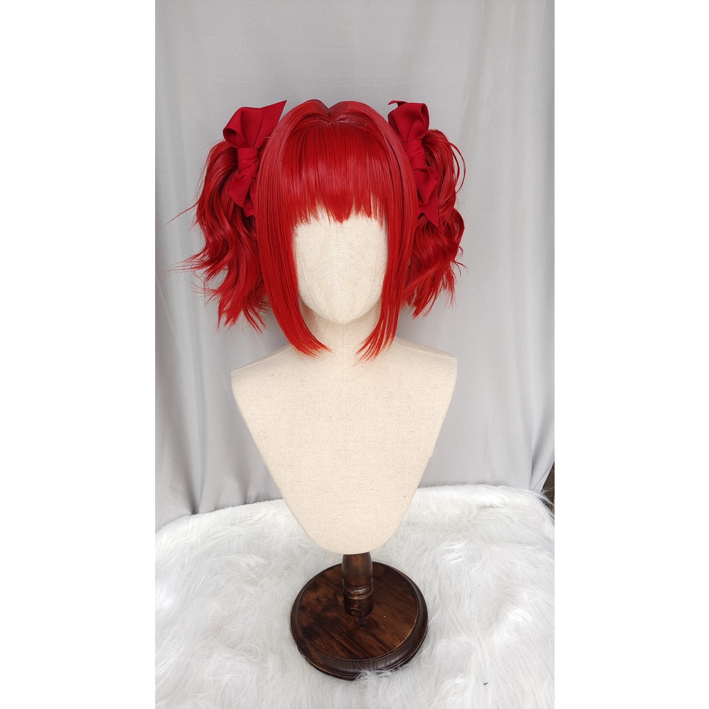 [Có sẵn-Order] wig tóc giả nữ cơ bản 100cm màu vàng cam hồng đỏ NoBrandFemale