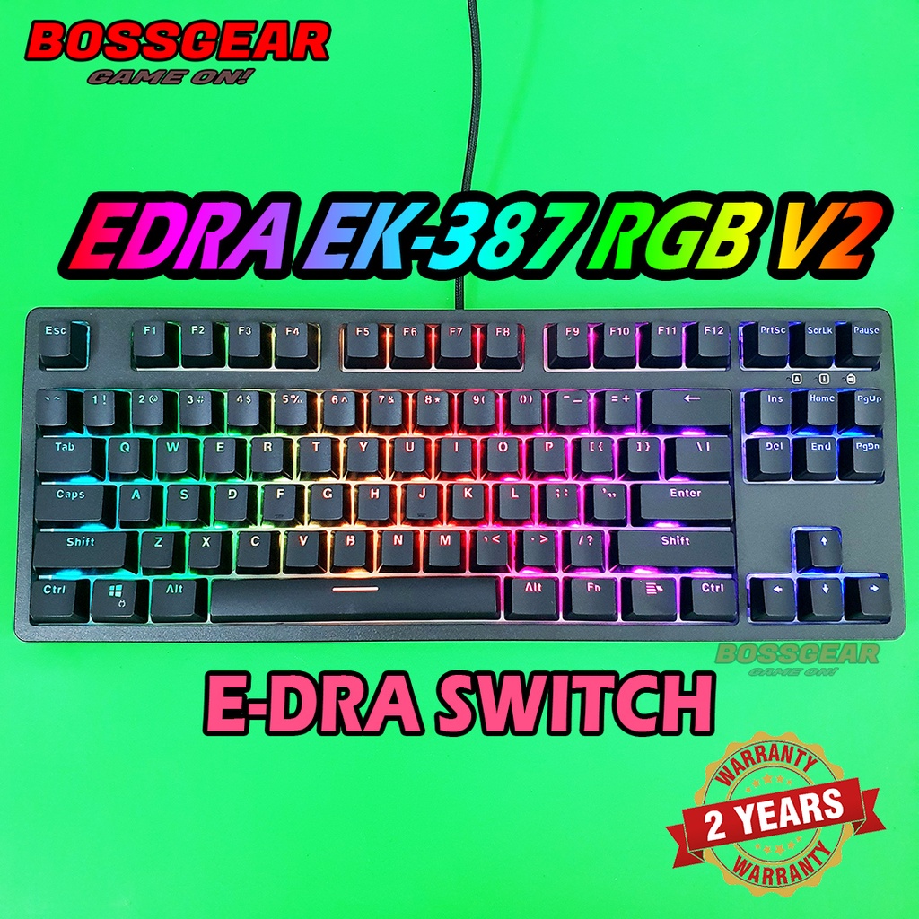 [Mã SKAMSALE03 giảm 10% đơn 200k] Bàn Phím Cơ E-Dra EK387 RGB ( Blue/Red/Brown SwitchLED RGB )