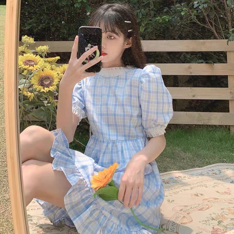 Đầm Baby Doll Tay Phồng Xinh Xắn Dành Cho Nữ