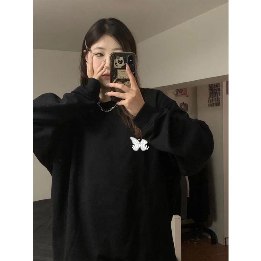 SELVZE Áo sweater Tay Dài In Họa Tiết Thời Trang retro Đường Phố Mỹ Cho Nữ