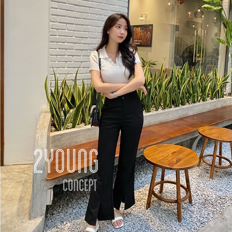 [2YOUNG] [ẢNH THẬT SHOP CHỤP] Áo len cổ polo croptop A1615