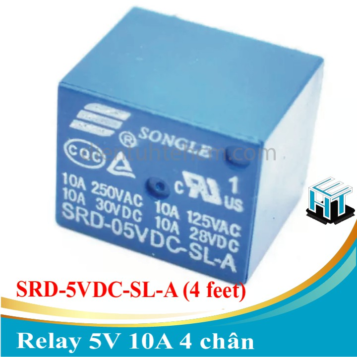 Relay 5V 10A 4 chân SRD-5VDC-SL-A hàng chuẩn SONGLE