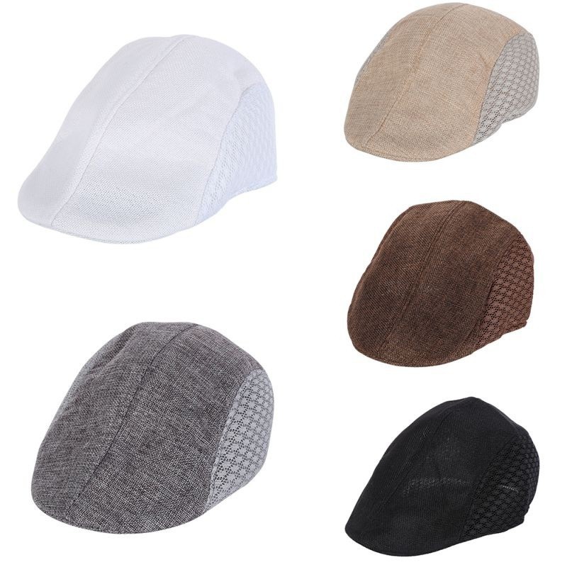 Nón bánh tiêu thiết kế phối hoạ tiết đơn giản phong cách Vintage