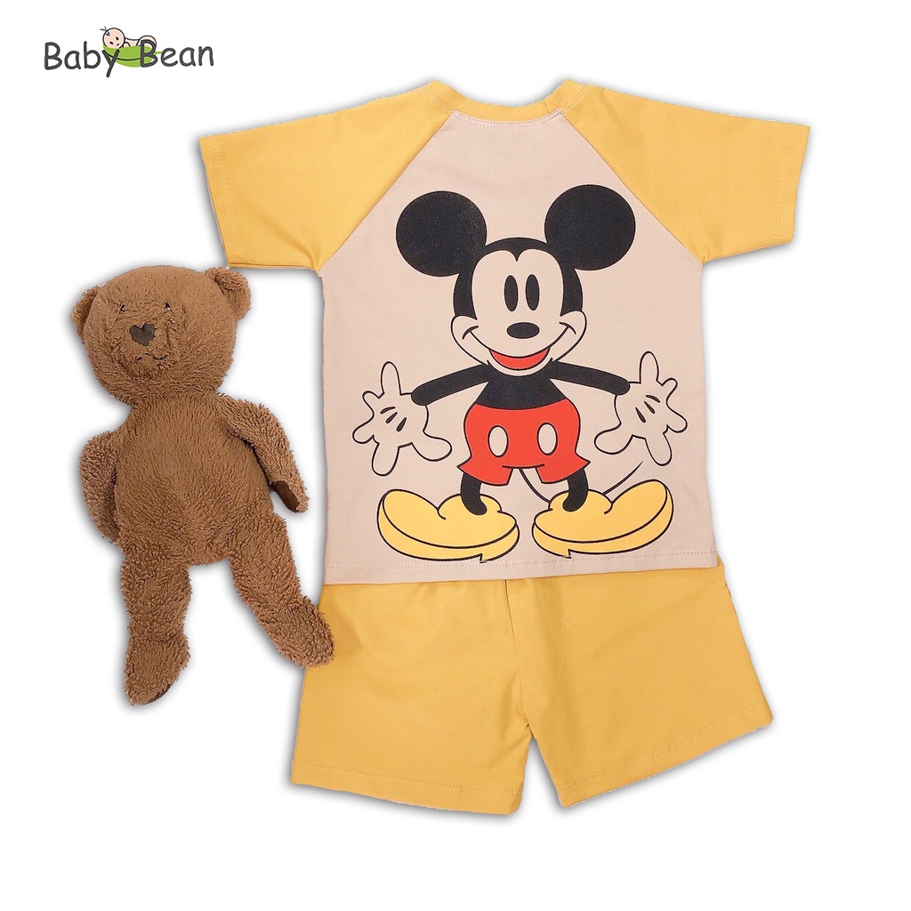 Bộ Đồ Thun Cotton in Hình Hoạt Hình Unisex BabyBean