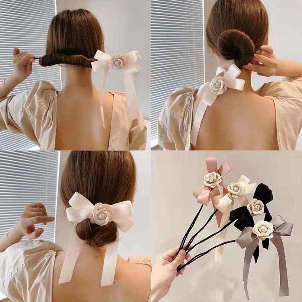 Kẹp Tóc Hình Nơ Màu Ngà Phong Cách Hàn Quốc Cho Nữ