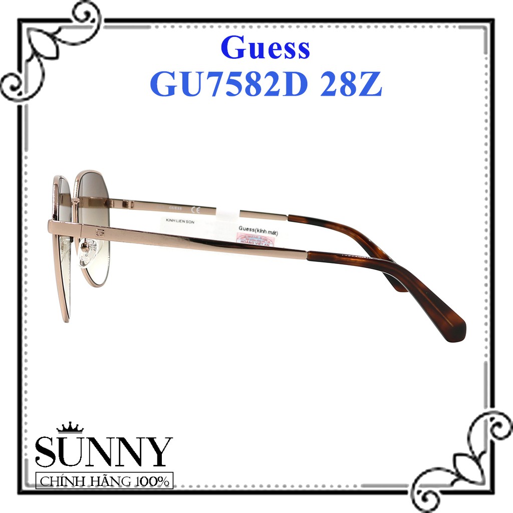GU7582D 28Z - kính mát Guess chính hãng Italy, sp kèm tem thẻ bảo hành toàn quốc, thiết kế dễ đeo bảo vệ mắt