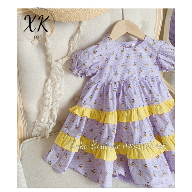 Váy Trẻ Em Màu Tím | Váy Xoè Công Chúa BabyDoll Quảng Châu Cao Cấp Cho Bé 1 - 8 tuổi Hãng GALAKOKO [Ảnh Thật]