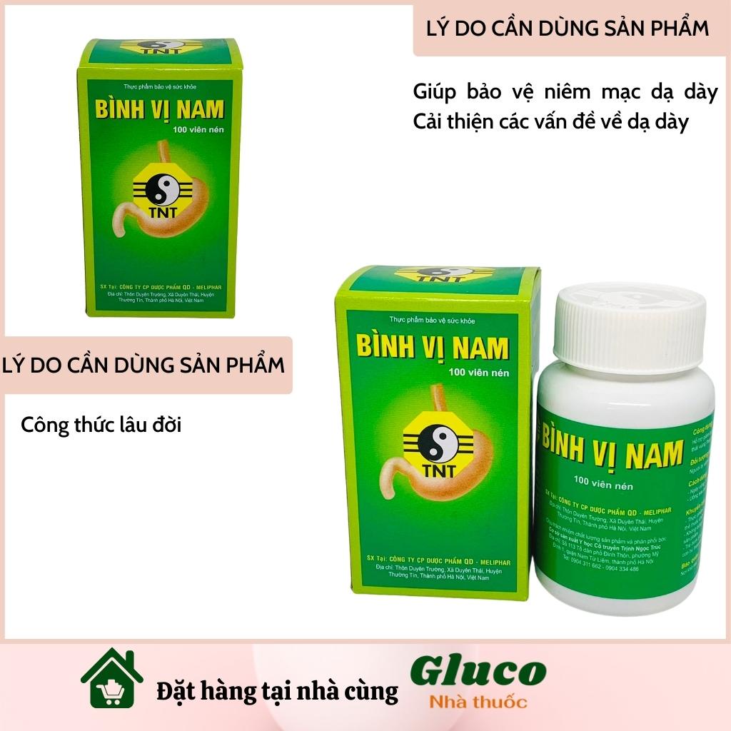 Bình Vị Nam Hộp 100 viên - Giúp bảo vệ niêm mạc dạ dày GLU3801