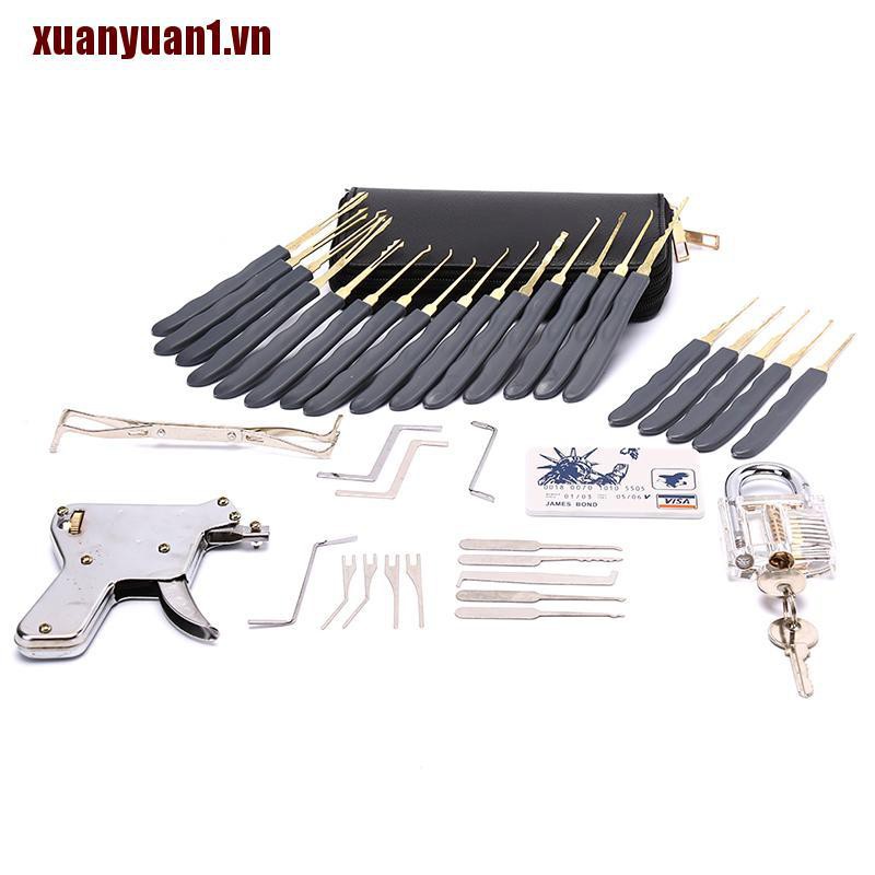 【XUANYUAN1】40Pcs Unlocking Lock Pick Set Key Extractor Transparent Practice Padlock Tool